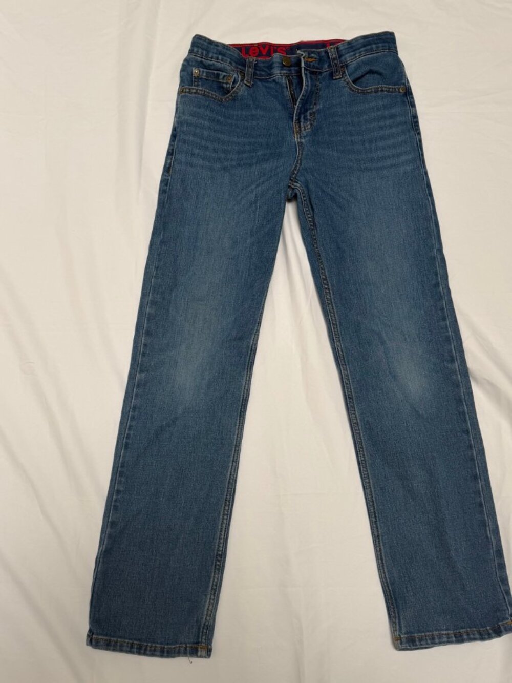 Levis 514 Boys Jeans Size 14 Regular Straight Medium Wash Adjustable Waist